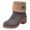 Gray, variant on Faux Suede Boots for Women Slip On Windproof Mid Block Heeled Boots Versatile Warm Round Toe Snow Boots with Fleece Lined