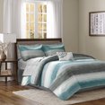 thumbnail image 2 of Gracie Mills Ianne Modern 9-Piece Watercolor Stripe Comforter Set with Cotton Bed Sheets - GRACE-5686, 2 of 5