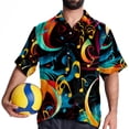 thumbnail image 4 of Note Men's Casual Hawaiian Button Down Short Sleeve Summer Beach Printed Shirt, 4 of 6