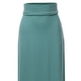 thumbnail image 4 of A2Y Women's Basic Foldable High Waist Floor Length Maxi Skirts Blue Grey 1XL, 4 of 5