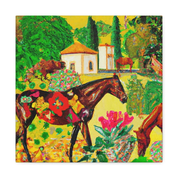 Stallion in Pointillism - Canvas