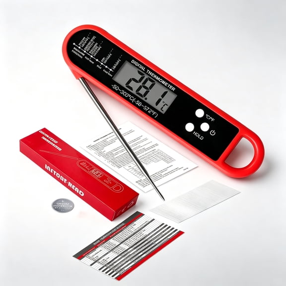 Meat Thermometer Digital for Grilling and Cooking,Fast Instant Read Food thermometers with Foldable,Kitchen Gadgets,Probe & Magnet for Cooking, Grilling, BBQ, Smoker, Candy, Deep Fry