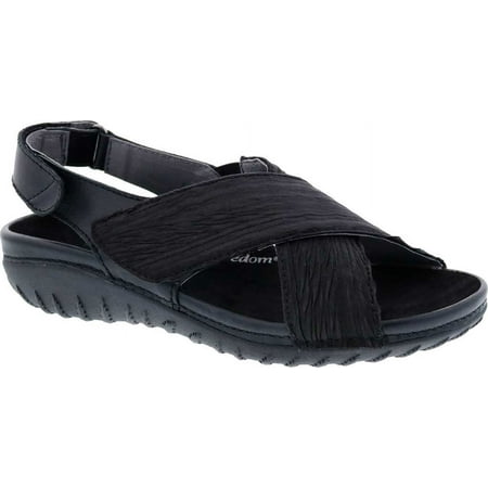 

Women s Drew Bon Voyage Slingback Sandal Black Fabric 6 N
