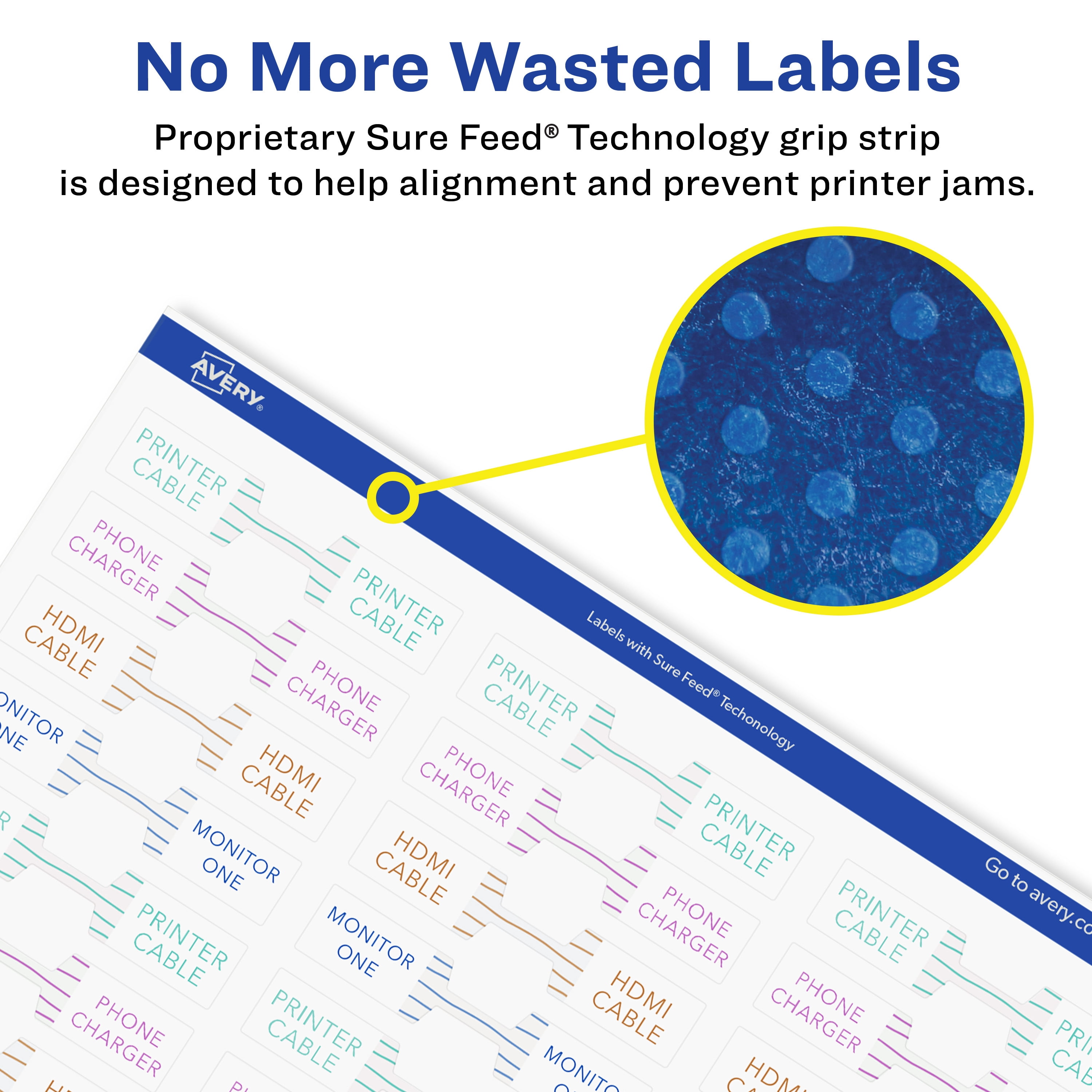 Avery Glossy White Barbell Labels, .5" x 2.5", 4,500 Total
