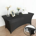 thumbnail image 4 of Balsa Circle 6 Feet Black Fitted Spandex Tablecloth Open Back Rectangle Table Cover Event, 4 of 8