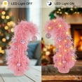 thumbnail image 4 of 15.7" Pre-lit Mini Christmas Trees, Small Pink Tabletop Christmas Tree with Christmas Balls Decoration, Bendable Artificial Mini Trees with Led Lights for Table Top Desk Xmas Decoration, 4 of 8
