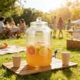 thumbnail image 1 of 101oz Transparent Glass Drink Dispenser, Thickened Glass Juice Jar with Spigot for Home Kitchen Fridge Outdoor Patio Pool Party Beverage Storage, 1 of 8