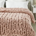 thumbnail image 5 of Posh Living Beliz 40"x60" Chunky Knitted Fabric Super Soft Throw in Blush Pink, 5 of 10