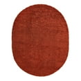 thumbnail image 3 of Unique Loom Solid Shag Collection Area Rug (7' 10" x 10' Oval Terracotta), 3 of 7