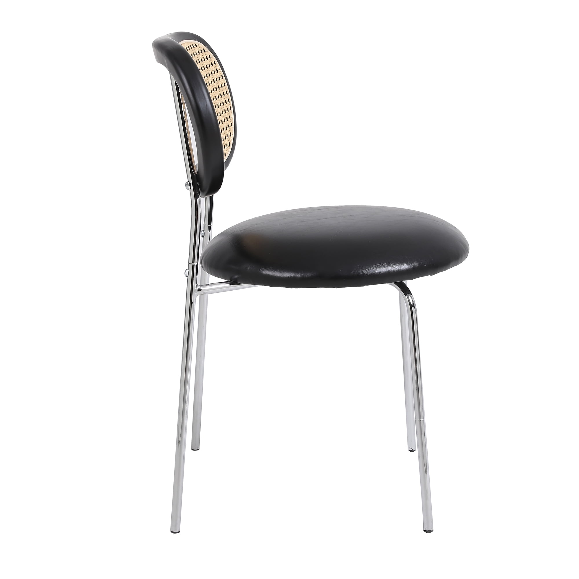 YYAo Modern Dining Room Chairs Set of 2, Dining Back Side Chair with Upholstered Rattan Backrest for Kitchen Living Room Wine Bar, Black YYAo Modern Dining Room Chairs Set of 2, Dining Back Side Chair with Upholstered Rattan Backrest for Kitchen Living Room Wine Bar, Black