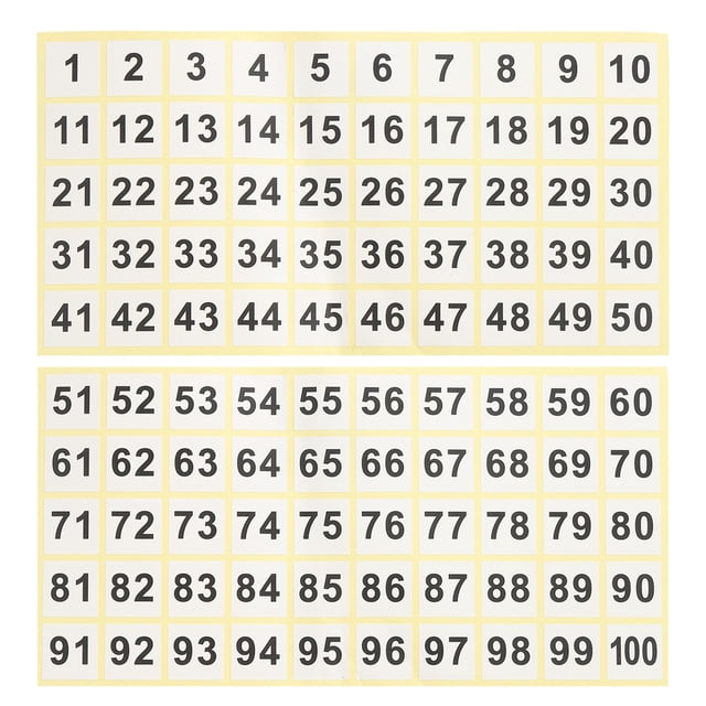 Uxcell 1" Etiquetas de Número Consecutivas 1 Set Calcomanías Adhesivas de Número Blancas