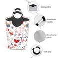 thumbnail image 4 of YFYANG 50L Foldable Laundry Hamper, Waterproof Oxford Fabric Cartoon Love Doodle Laundry Bag Laundry Baskets, 4 of 6
