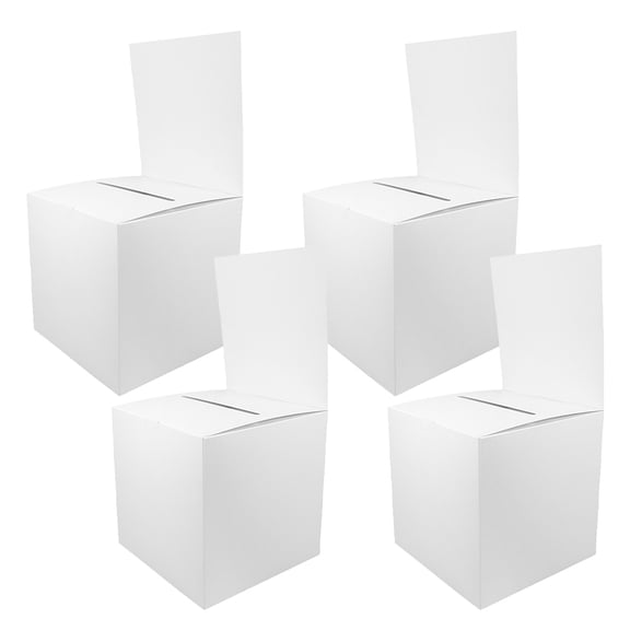 4pcs White Paper Voting Box for Storage Simple Ticket Storage Box with Exquisite Craftsmanship