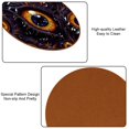 thumbnail image 5 of Eyeball 6PCS Round Coasters Microfiber Leather Set of 6 Drink Coasters with Holder, 4.3x4.3 inch, Dining Table, Bar, Home and Kitchen Decor, Black Color Coasters Package, 5 of 6