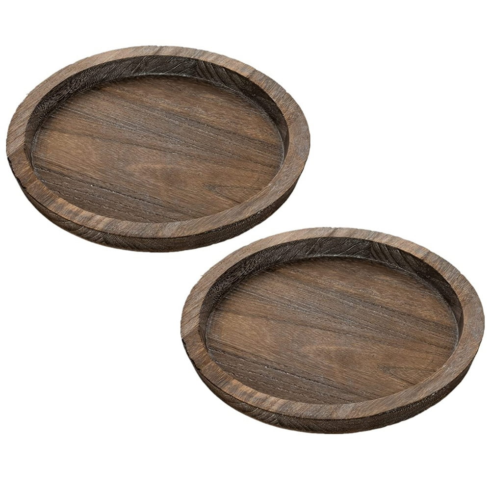 1 x Candle Tray Rustic Wooden 40cm Candle Holder Tray Plate 