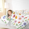 thumbnail image 4 of jejeloiu Colorful Cartoon Flower Bedding Comforter Set,Kawaii Floral Blossom Twin Comforter Sets,Cute Daisy Tulip Lavender Bedding Set For Girls Kids,Super Cozy Room Decor Reversible,2-Piece, 4 of 8