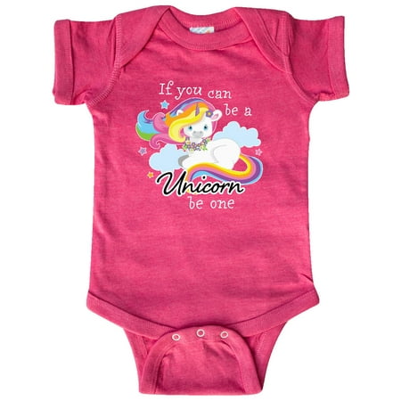 

Inktastic If you can be a Unicorn be One with Rainbow Unicorn in Cloud Gift Baby Boy or Baby Girl Bodysuit
