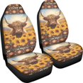 thumbnail image 3 of XYZCANDO Front Seats Protector Highland Cattle 2 Pack Front Car Seat Covers Waterproof Vehicle Van Truck Soft Breathable Car Front Seat Covers, 3 of 10