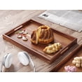 thumbnail image 4 of Fibogollo Set of 2 Acacia Wood Serving Tray with Handles,Decorative Trays Platter,Breakfast Tray in Bed,Food Drinks Tray for Eating,Working,Storing, 4 of 6