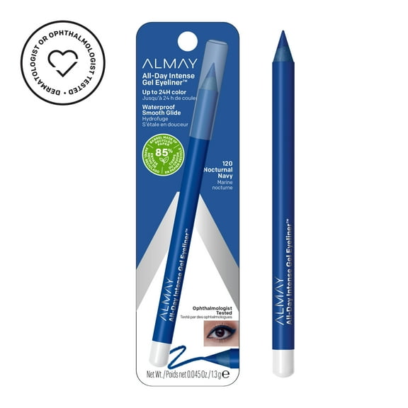 Almay All-Day Intense Gel Eyeliner Pencil, Waterproof, 120 Nocturnal Navy, 0.045 oz