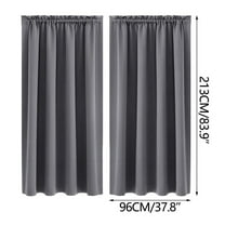 JeashCHAT 2 Panels Blackout Curtains for Bedroom and Living Room, Thermal Insulated Long Curtains Solid Color Rod Pocket Drapes Window Treatments, 84 x 38 inch, Gray