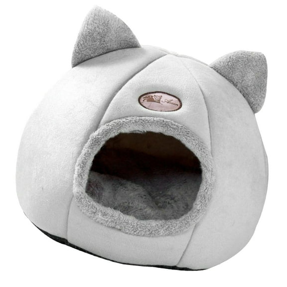 Bed for Indoor Cats & Small Dogs, Cat Calming Covered Sleeping House, Kittens - L 36CM
