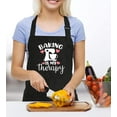 thumbnail image 2 of Baking Is My Therapy Aprons for Women with 2 Pocket Baked Waterproof Adjustable Bib Kitchen Cooking Apron Bakers Gift, 2 of 5