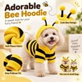 thumbnail image 6 of Halloween Bee for Small Dogs and Cats, Classic Hoodie with Antennae and Pompom, Bumblebee Striped Style, 6 of 7