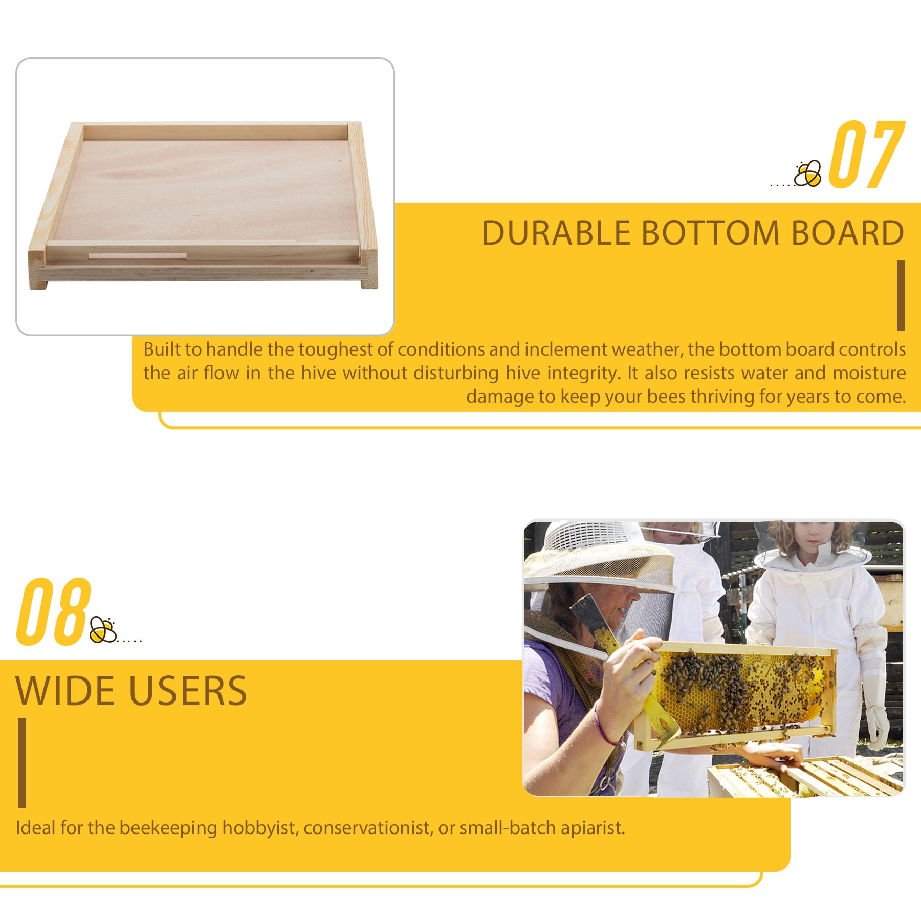 2-Layer 20-Frame Langstroth Hive Frame/Bee Hive Frame/Beehive Frames w/ Metal Roof for Beekeeping