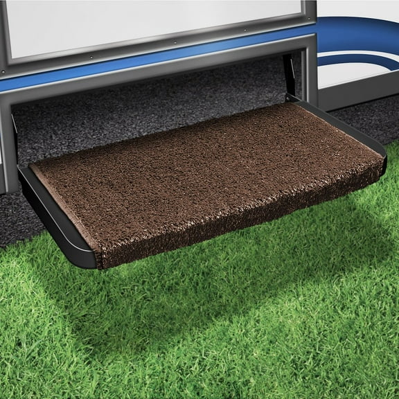Prest-O-Fit 2-1070 Wraparound Plus RV Step Rug Espresso Brown 20 Inch Wide