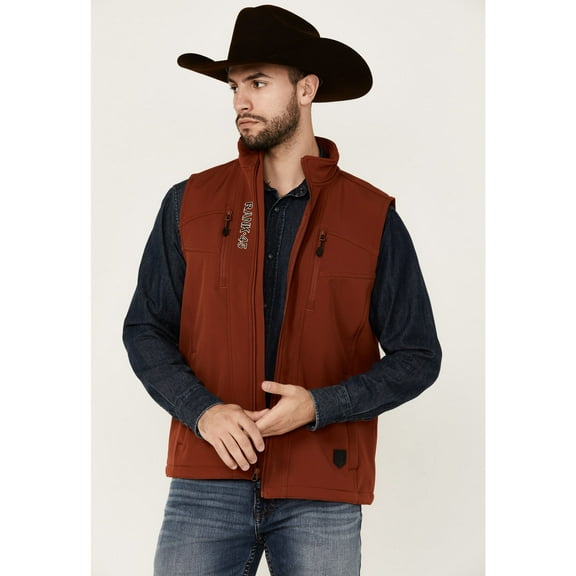 Rank 45 Men's 45&Reg; Ralington Embroidered Softshell Vest Dark Orange Medium