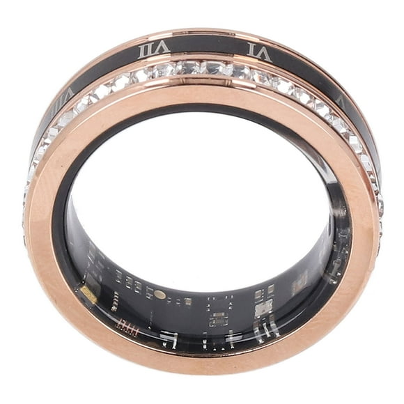 Water Proof Tracker Ring, High Security Roman Numerals Smart Ring Health Tracker Ti Steel Rotatable Fast Running Speed for Men Women for Exercise Monitoring Size 1019.8mm ID