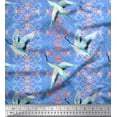 thumbnail image 1 of Soimoi Cotton Voile Fabric Floral Damask & Stork Bird Print Fabric by the Yard 42 Inch Wide, 1 of 1