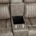 thumbnail image 3 of Miekor Furniture Classic Sandy Brown 1pc Double Reclining Loveseat with Storage Console Cupholder Plush Comfort Pillow-Top Arms Vertical Tufting Solid Wood Luxury Living Room Furniture No8316, 3 of 9