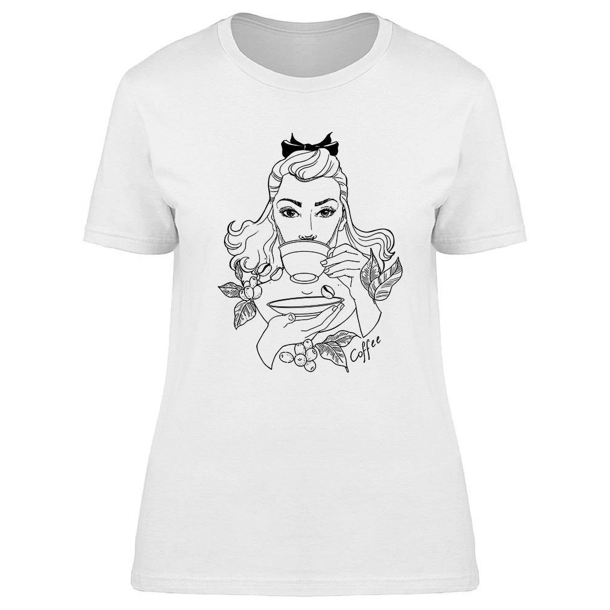 Beautiful Vintage Girl Design T-Shirt Women -Image by Shutterstock Female Medium