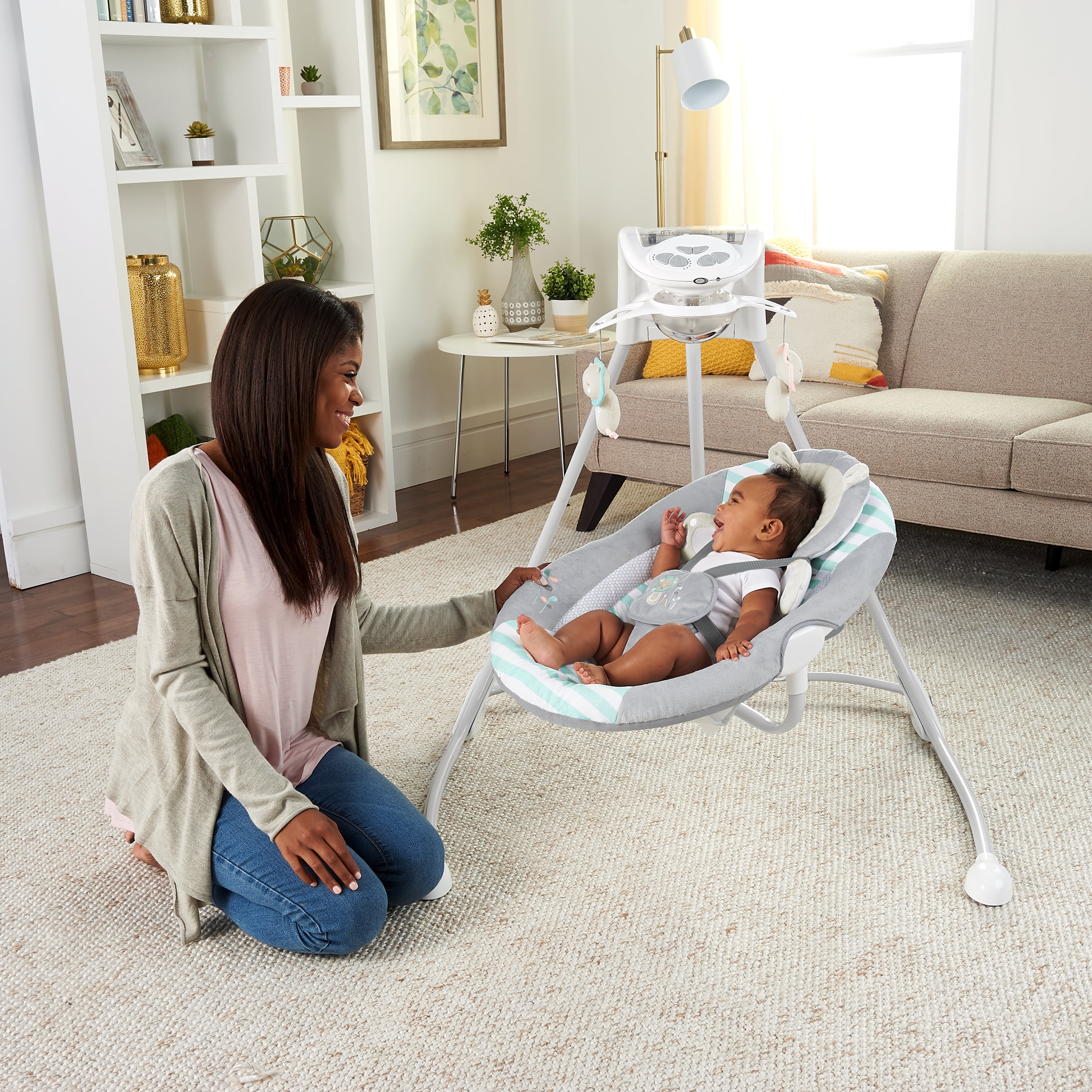 Ingenuity Inlighten Cradling Swing Landry Lion eBay