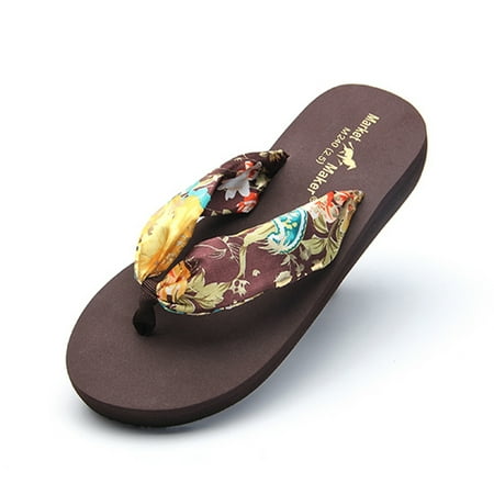 

Cyiecw Women s Platform Flip Flop Comfort Soft Wedge Sandals Arch Support High Heel Thong Slippers