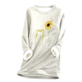thumbnail image 2 of Women Thick Fleece Printing Sweatshirt Warm O-Neck Underwear Top, 2 of 3