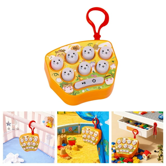 Klonfd Portable Mini Game Machine Whack A Mole Action For Kids And Adults With Dynamic Sound And Light Up Buttons