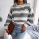 thumbnail image 4 of Suéter de mujer, suéter informal de moda con cuello redondo, suéter suelto de manga larga, blusa de otoño, Tops Odeerbi  ODB-2, 4 of 8