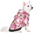 thumbnail image 2 of Fotbe Rose Rabbit Print Small Dog Sweater Hoodies Pet Grey Hooded Soft Fleece Sweatshirts with Pocket Fall Winter Puppy Cat Sweaters Warm Clothes-Medium, 2 of 7