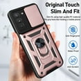 thumbnail image 6 of Xilaimitoo for Samsung Galaxy S21 FE Case, Samsung S21 FE 5G Case with Slide Camera Cover, Full Body Military-Grade Phone Case with Kickstand for Samsung S21 FE, Rose Gold, 6 of 7