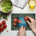 thumbnail image 4 of Nautical Cutting Board, Image of a Sailing Boat from Stone Window Narrow Perspective Idyllic Mediterranean, Decorative Tempered Glass Cutting and Serving Board, Small Size, Grey Blue, by Ambesonne, 4 of 5