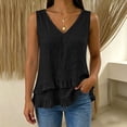 thumbnail image 4 of jjayotai Tank Tops for Women Casual V Neck Ruffle Hem Babydoll Tanks Sleeveless Flowy Peplum Tops, 4 of 5