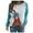 Blue, variant on Fesfesfes Women's Long Sleeve Tops Chicken with Bandana Printed Raglan Long Sleeve Blouse Tops Shirt