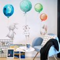 thumbnail image 4 of Calcomanías de pared para dormitorio de niñas, dormitorio de niños, sala de estar, guardería, pegatinas de pared, globos y conejitos, pegatinas de pared, decoración de guardería, animales de dibujos, 4 of 5