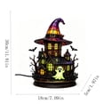 thumbnail image 3 of sruoe Halloween Stained Glass House Table Lamp, Witch Hat LED Light Prop, Halloween Seasonal Desktop Ornament, Halloween Holiday Decor for Tabletop Mantel Shelf, 3 of 6