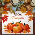 thumbnail image 2 of Pumpkins Maple Leaves Fall Placemats Set of 4,12.5x17 Inch Fall Placemats Autumn Thanksgiving Harvest Table Mats for Dining Table Home Party Kitchen Decoration, 2 of 6