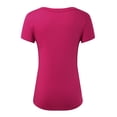 thumbnail image 7 of HCYSFG Women's Casual Fitted T Shirts Deep V-Neck Short Sleeve Plain Solid Color Form Fitting Slim Activewear Top Summer Base Layer Classic Basics Everyday Tee, 7 of 7