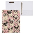 thumbnail image 3 of 2 Pcs Happy Pug Dog Hardcover 3 Ring Binder 1.5” Round Rings Binder Organizer Letter Size Paper Pockets School Office Supplies, 3 of 9